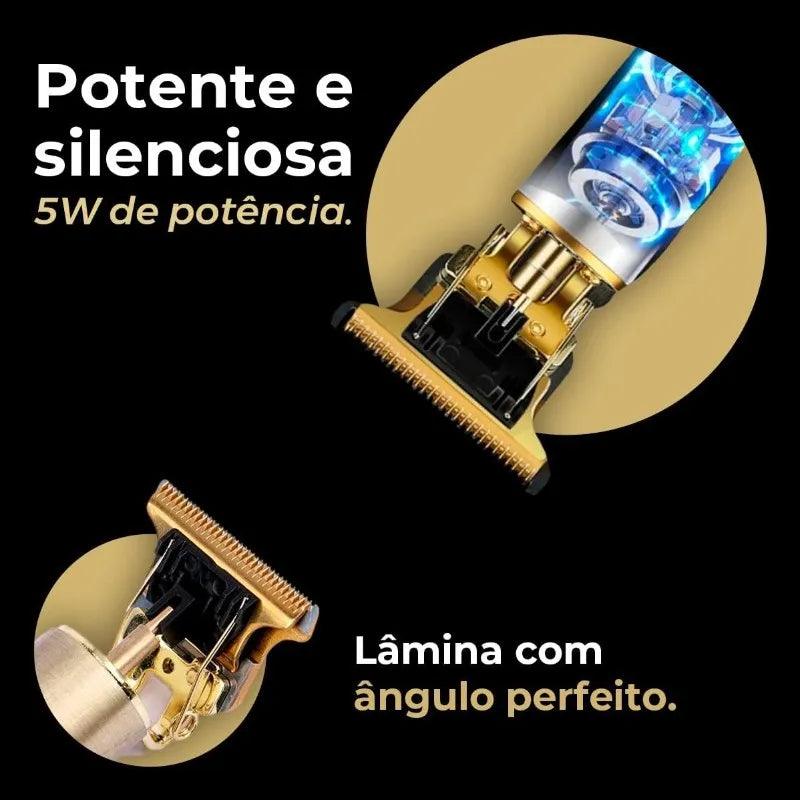 Máquina Profissional de Barbear e Cortar Cabelo Recarregável Sem Fio - Shopvezy