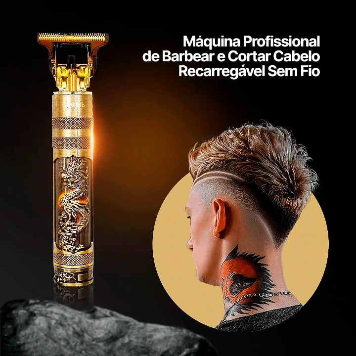 Máquina Profissional de Barbear e Cortar Cabelo Recarregável Sem Fio - Shopvezy